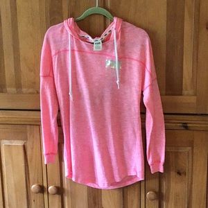 PINK brand long open back hoodie